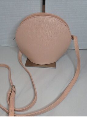 Italian Pebbled Leather Clam Shell Bag